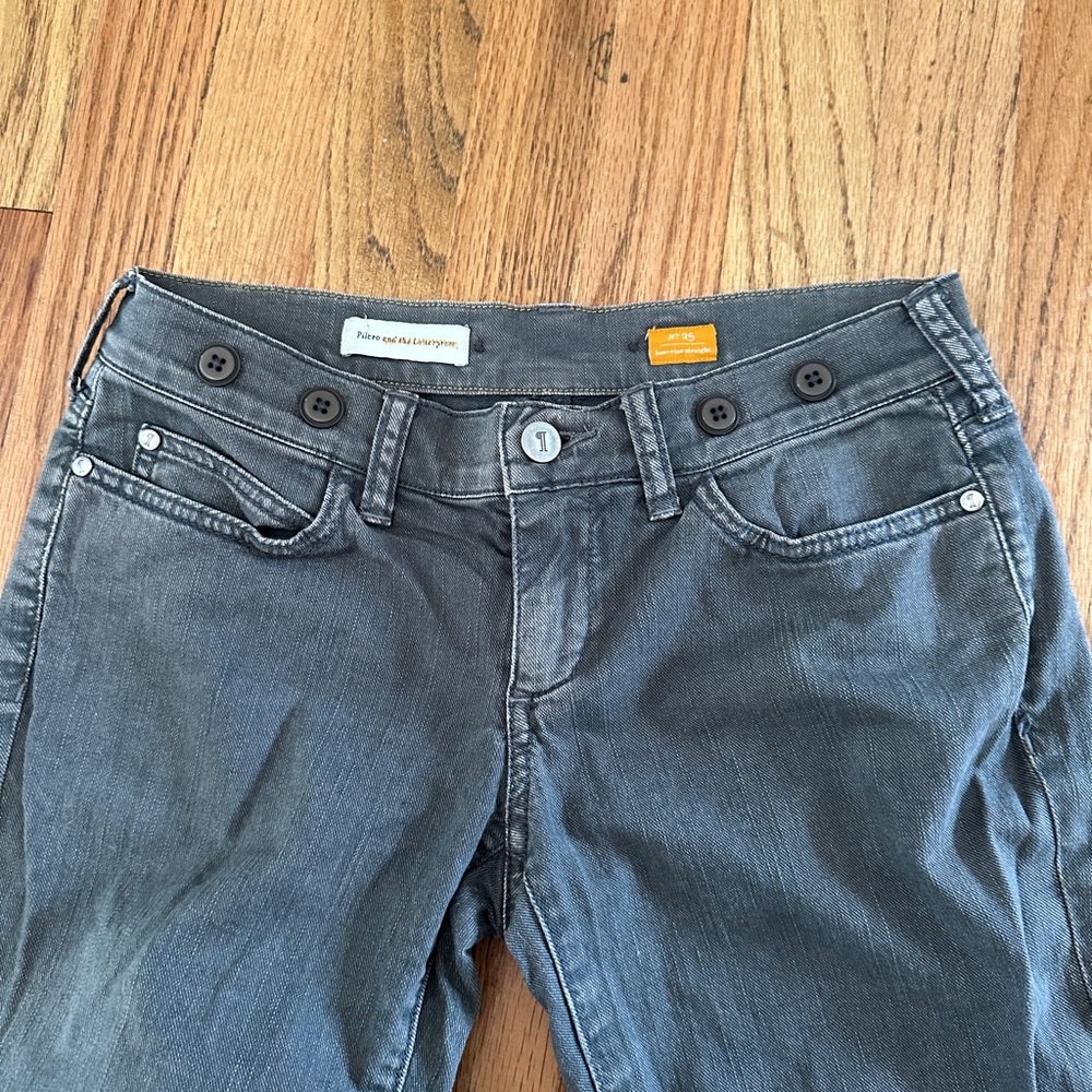 Pilcro Low-Rise Straight Green Gray Denim Jeans 25 Anthropologie - Picture 3 of 9